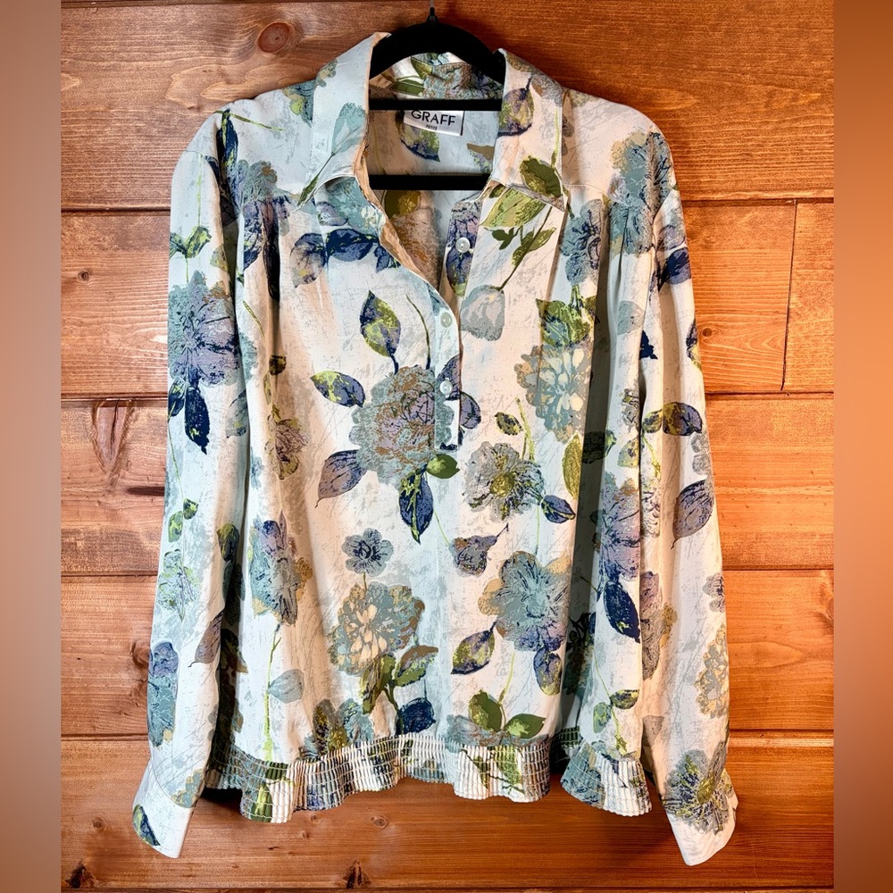 Graff Floral Blouse - Blue and Green